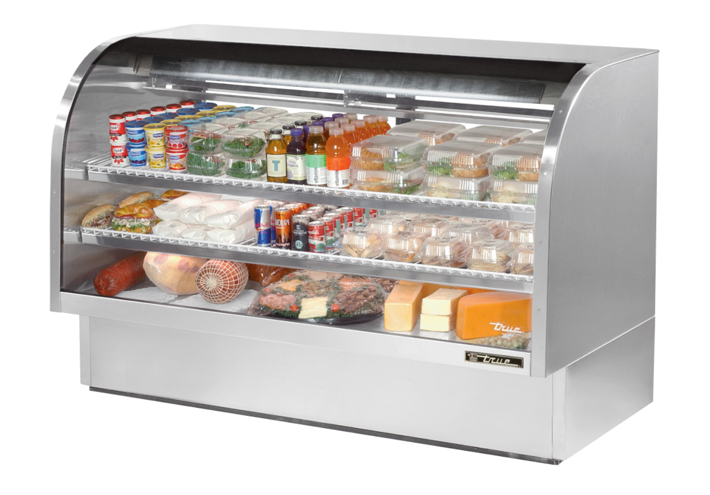 True TCGG-72-S-LD Refrigerated Deli Display Case, 72 1/4" Wide, 2 Doors, 2 Shelves