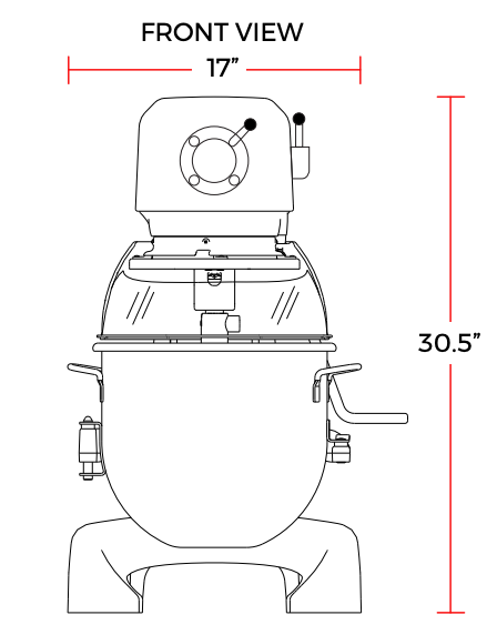Prepline B20M 20 Qt. Gear Driven Commercial Planetary Stand Mixer