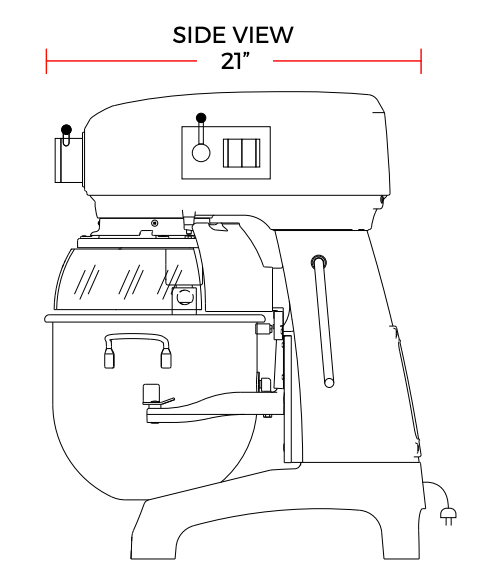 Prepline B20M 20 Qt. Gear Driven Commercial Planetary Stand Mixer