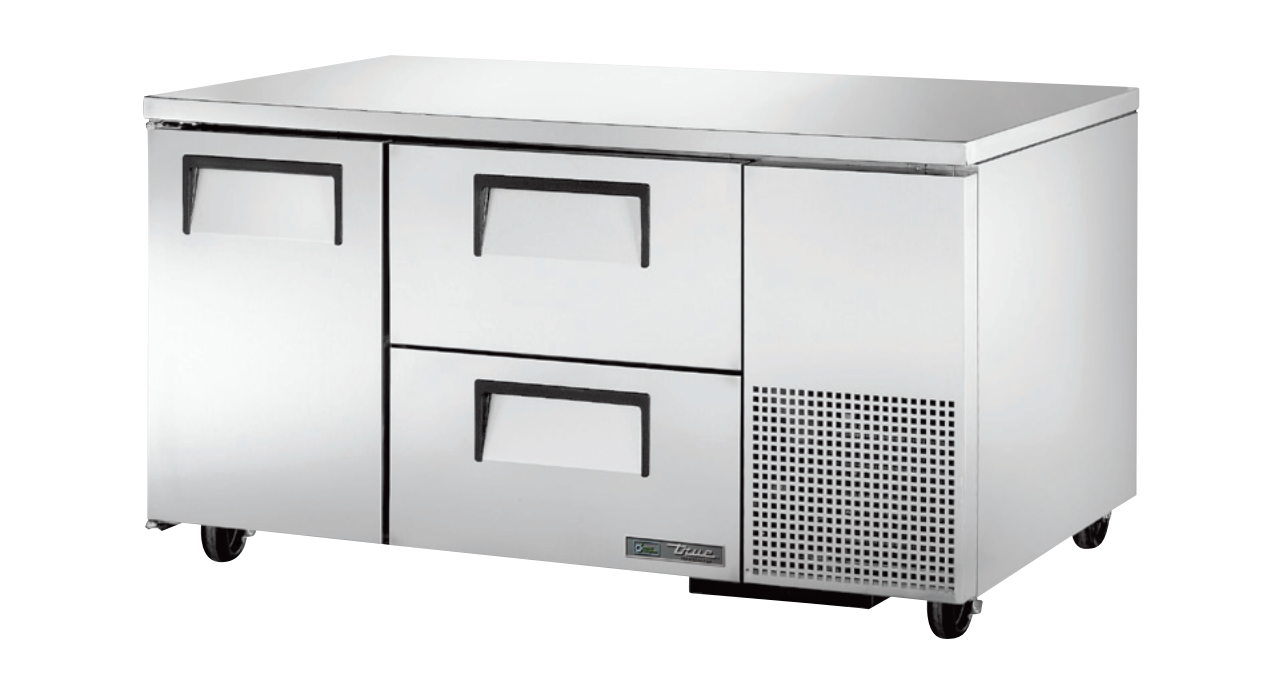 True TUC-60-32D-2-HC Undercounter Refrigerator, 60 1/4" Wide, 1 Door, 2 Shelves