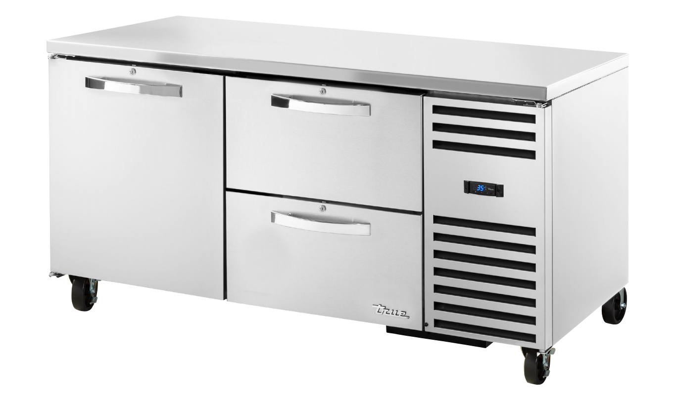 True TUC-67D-2-HC~SPEC3 Undercounter Refrigerator, 67 3/8" Wide, 1 Door, 2 Shelves, Spec Series