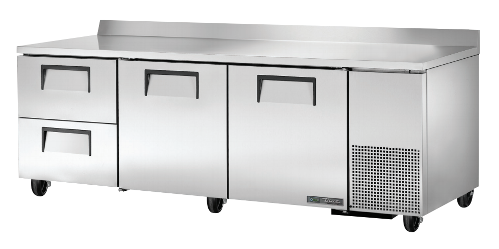 True TWT-93D-2-HC Worktop Refrigerator, 93 1/4" Wide, 2 Doors, 4 Shelves