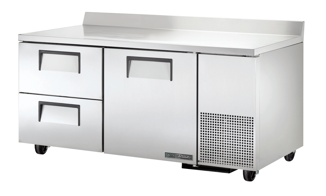 True TWT-67D-2-HC Worktop Refrigerator, 67 1/4" Wide, 1 Door, 2 Shelves