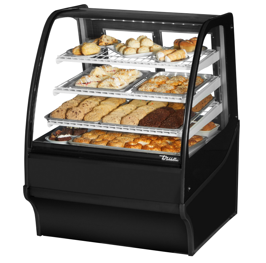True TDM-DC-36-GE/GE-B-W Non-Refrigerated Bakery Display Case, 36 1/4" Wide, 2 Doors, 3 Shelves