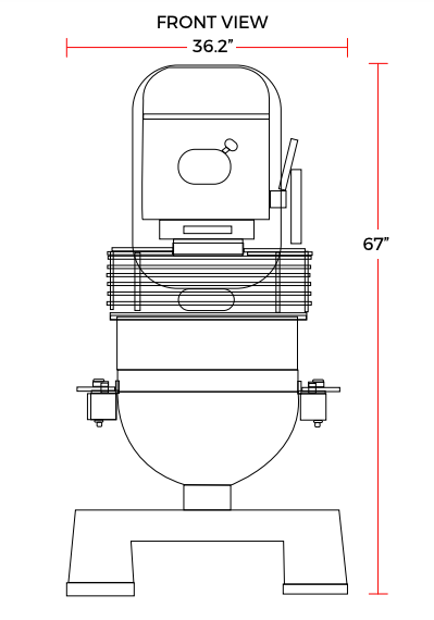 Prepline PHLM60B-T 60 Quart Gear Driven Commercial Planetary Stand Mixer with Timer