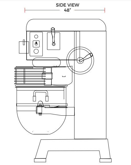 Prepline PHLM60B-T 60 Quart Gear Driven Commercial Planetary Stand Mixer with Timer