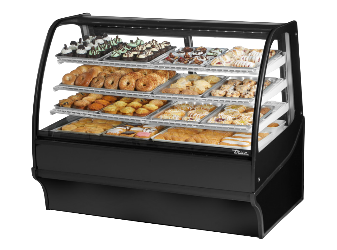 True TDM-DC-59-GE/GE-B-W Non-Refrigerated Bakery Display Case, 59 1/4" Wide, 2 Doors, 3 Shelves