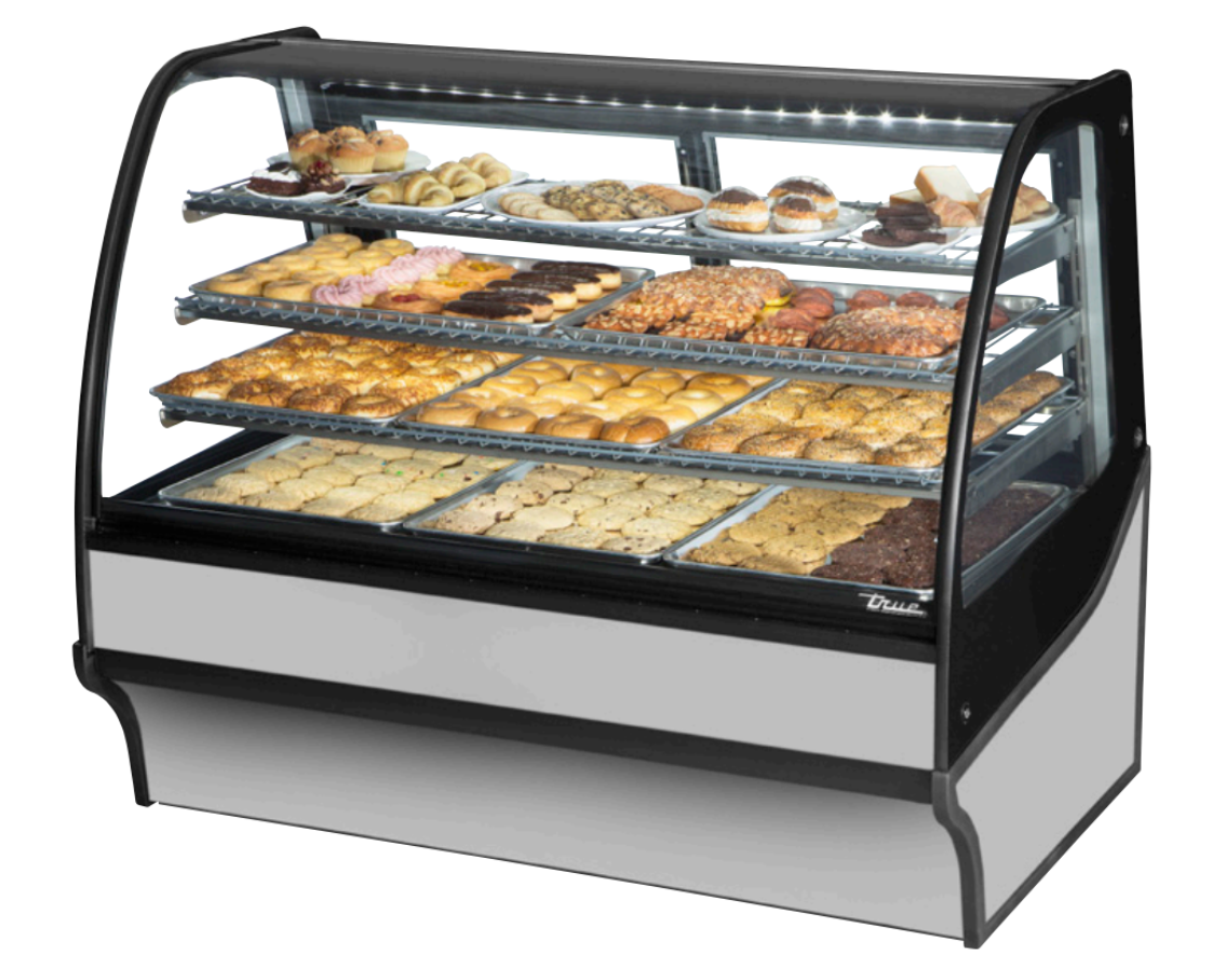 True TDM-DC-59-GE/GE-S-S Non-Refrigerated Bakery Display Case, 59 1/4" Wide, 2 Doors, 3 Shelves