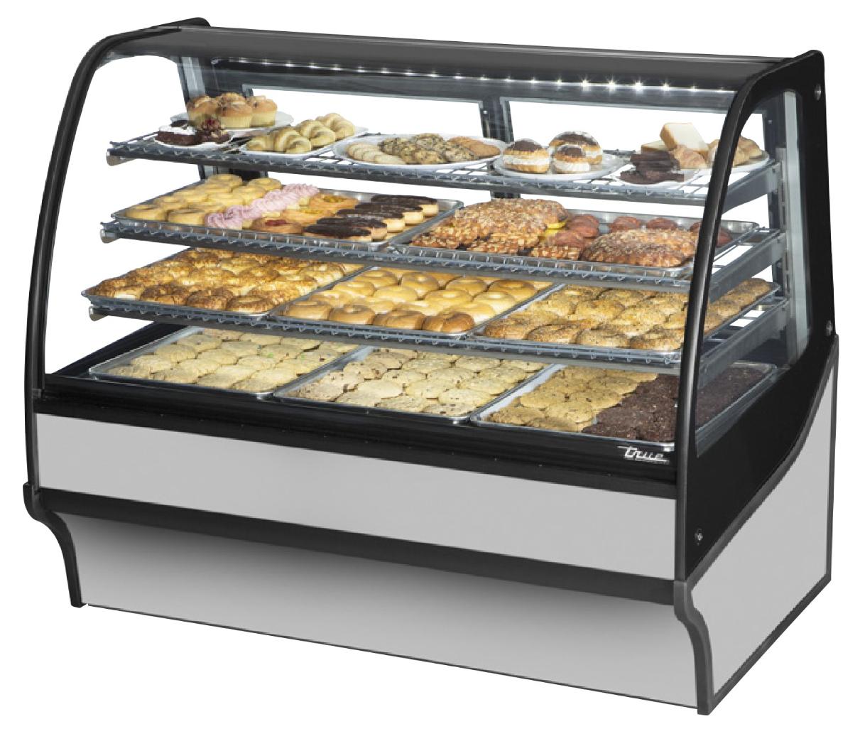 True TDM-DC-59-GE/GE-S-W Non-Refrigerated Bakery Display Case, 59 1/4" Wide, 2 Doors, 3 Shelves
