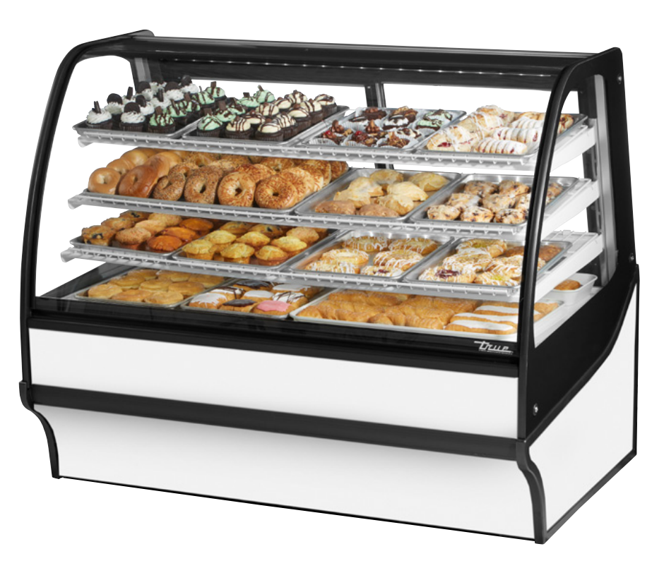 True TDM-DC-59-GE/GE-W-W Non-Refrigerated Bakery Display Case, 59 1/4" Wide, 2 Doors, 3 Shelves