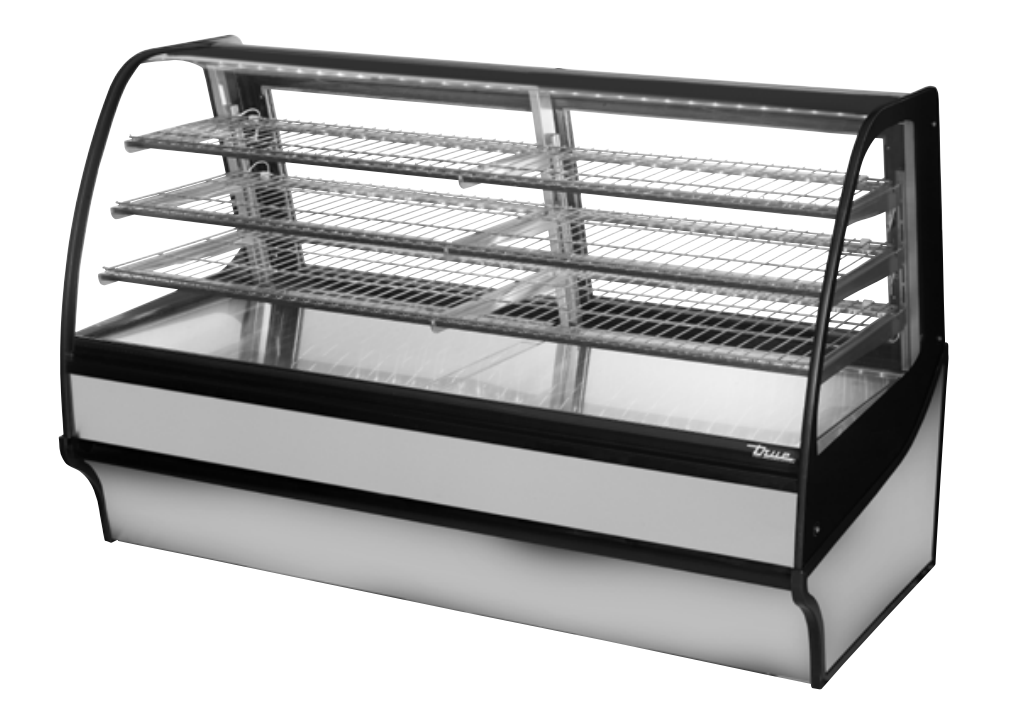 True TDM-DC-77-GE/GE-S-S Non-Refrigerated Bakery Display Case, 77 1/4" Wide, 2 Doors, 3 Shelves