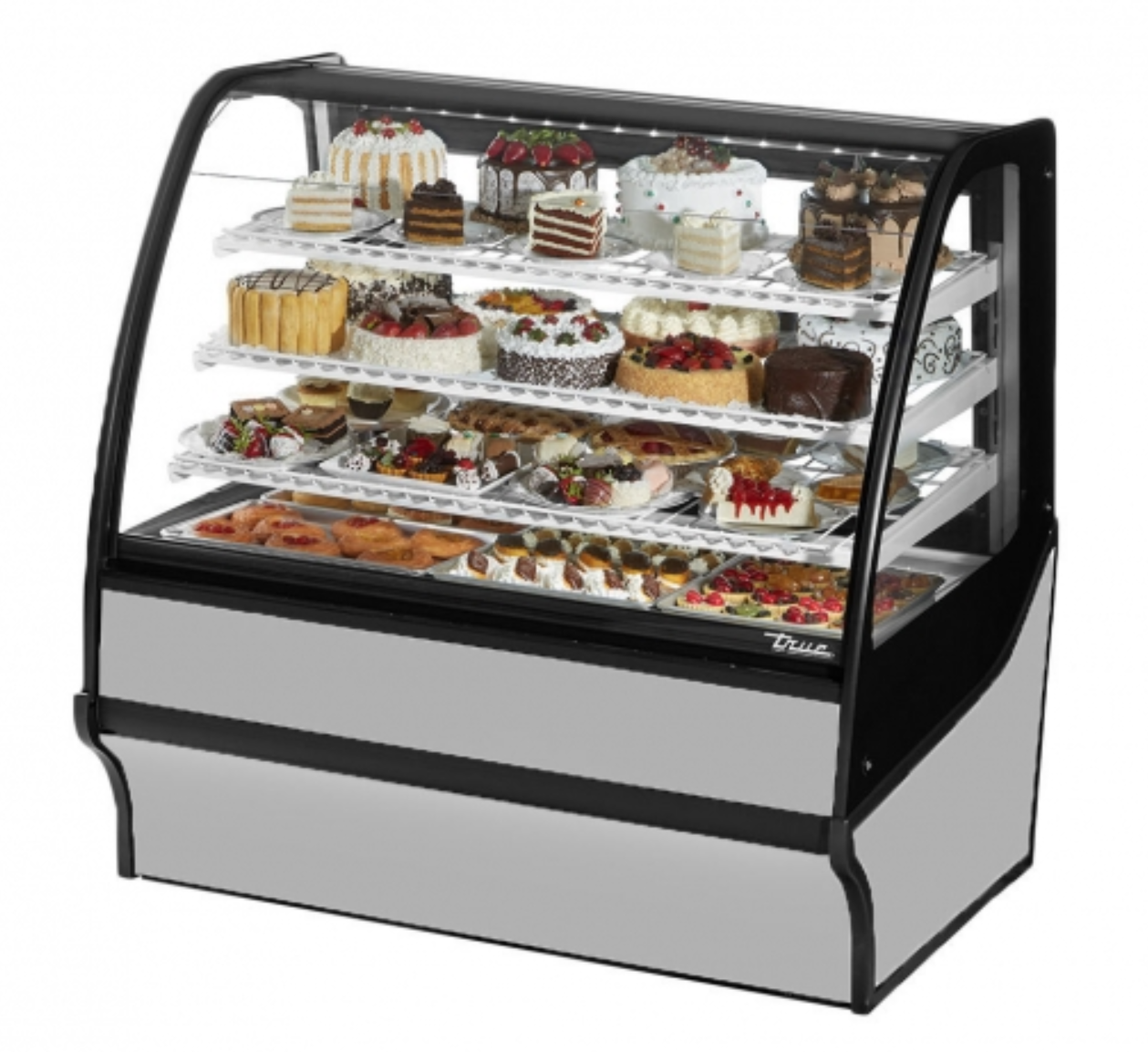 True TDM-R-48-GE/GE-S-S Refrigerated Bakery Display Case, 48 1/4" Wide, 2 Doors, 3 Shelves