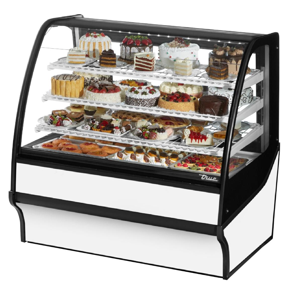 True TDM-R-48-GE/GE-S-W Refrigerated Bakery Display Case, 48 1/4" Wide, 2 Doors, 3 Shelves