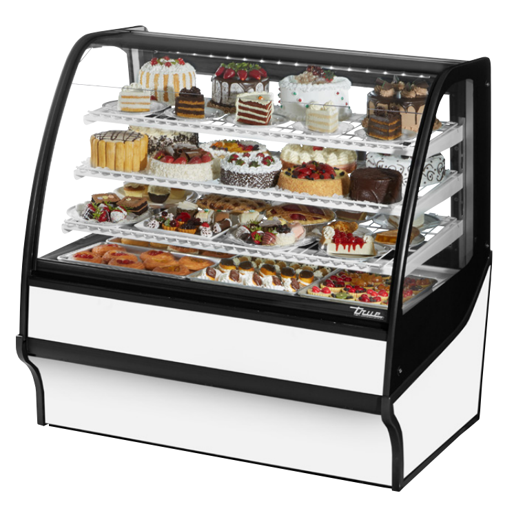 True TDM-R-48-GE/GE-W-W Refrigerated Bakery Display Case, 48 1/4" Wide, 2 Doors, 3 Shelves