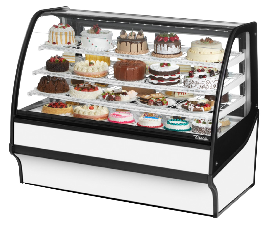 True TDM-R-59-GE/GE-S-W Refrigerated Bakery Display Case, 59 1/4" Wide, 2 Doors, 3 Shelves