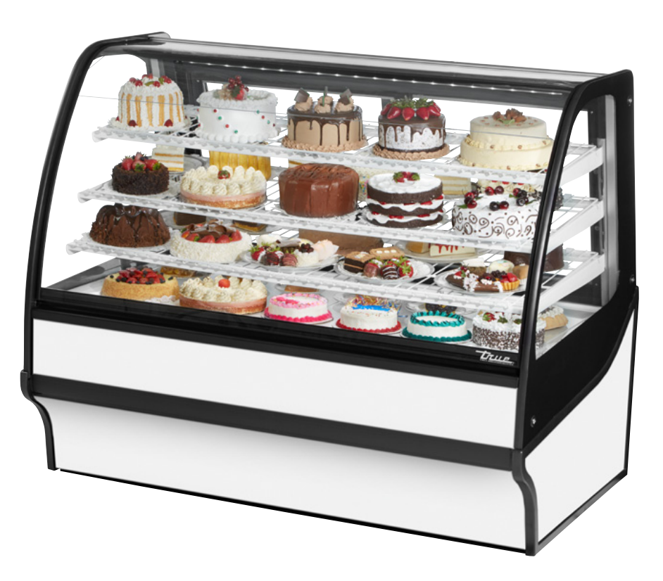 True TDM-R-59-GE/GE-W-W Refrigerated Bakery Display Case, 59 1/4" Wide, 2 Doors, 3 Shelves