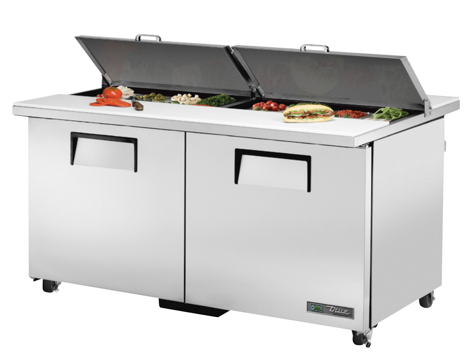 True TSSU-60-16-DS-ST-ADA-HC Sandwich Prep Table, 603/8" Wide, 2 Doors, 4 Shelves, 16 Pans (Tops)