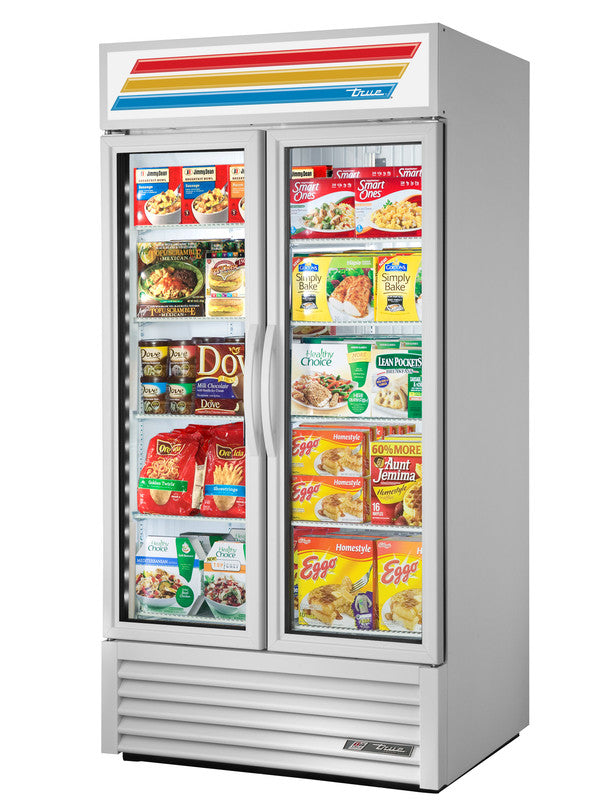 True GDM-35F~TSL01 Merchandiser Freezer, 39 1/2" Wide, 2 Doors, 8 Shelves