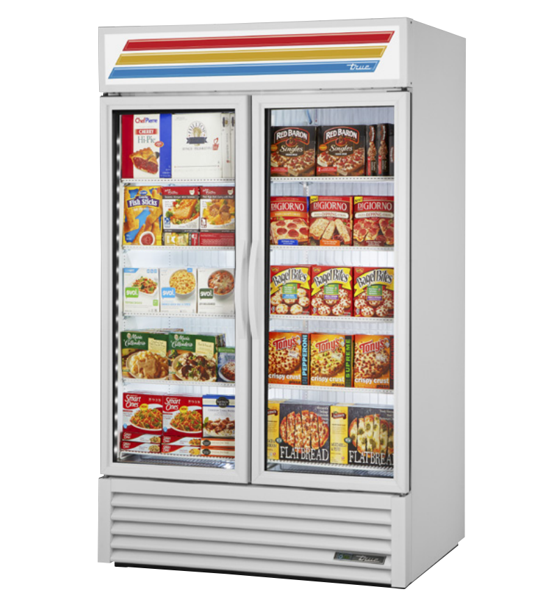 True GDM-43F-HC~TSL01 Merchandiser Freezer, 47 1/8" Wide, 2 Doors, 8 Shelves