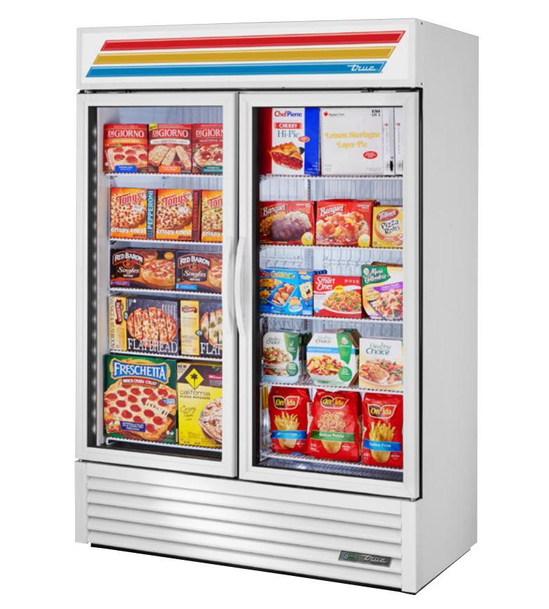 True GDM-49F-HC~TSL01 Merchandiser Freezer, 54 1/8" Wide, 2 Doors, 8 Shelves