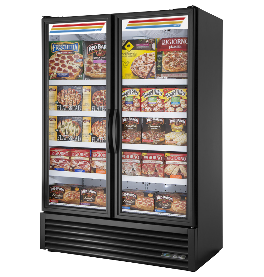 True FLM-54F~TSL01 Merchandiser Freezer, 53 7/8" Wide, 2 Doors, 8 Shelves