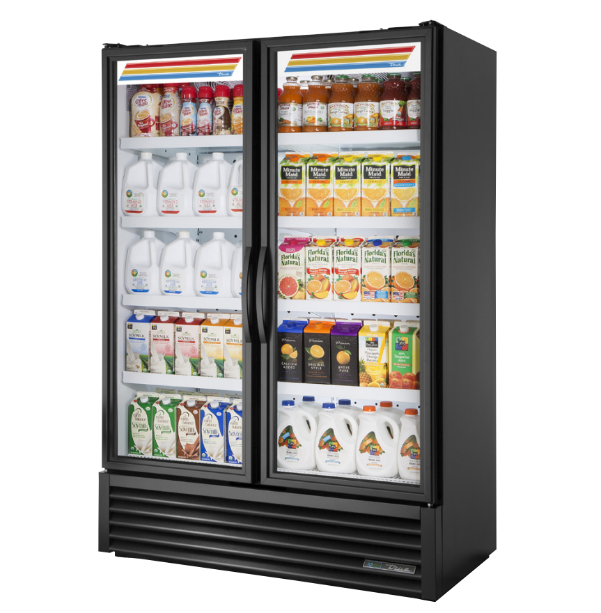 True FLM-54~TSL01 Merchandiser Refrigerator, 53 7/8" Wide, 2 Doors, 8 Shelves