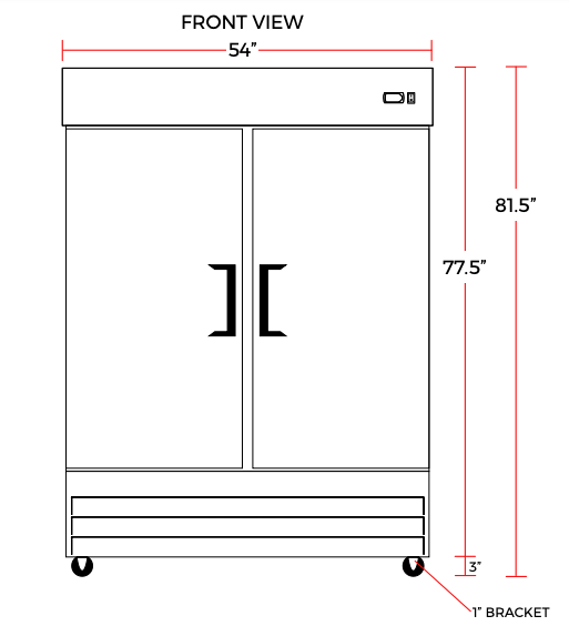 Coldline C-2FE 54" Double Solid Door Reach-In Freezer