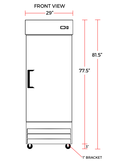 Coldline C-1FE 29" Single Solid Door Reach-In Freezer