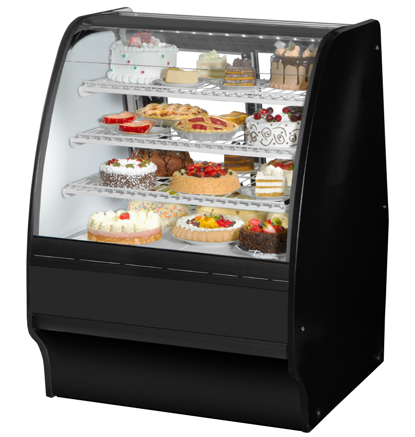 True TGM-R-36-SC/SC-B-W Refrigerated Bakery Display Case, 36 1/4" Wide, 2 Doors, 6 Shelves