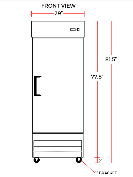 Coldline C19F 29" Single Solid Door Narrow Depth Reach-In Freezer