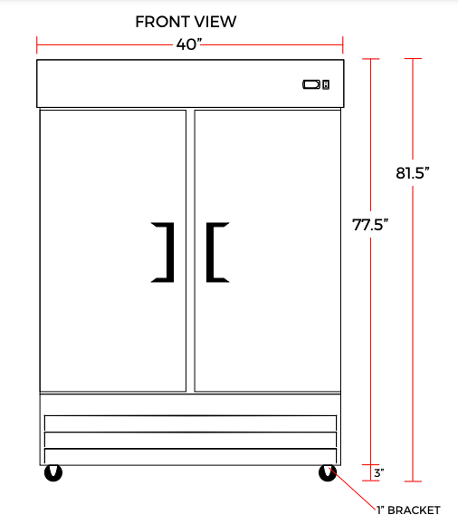 Coldline C35F 40″ Double Solid Door Reach-In Freezer – 35 cu.ft.