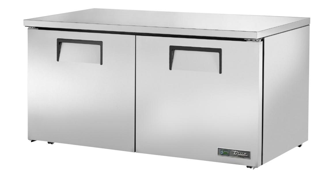 True TUC-60F-LP-HC Undercounter Freezer, 60 3/8" Wide, 2 Doors, 4 Shelves