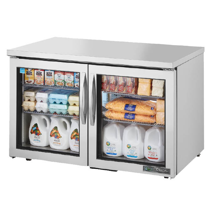 True TUC-48G-LP-HC~FGD01 Undercounter Refrigerator, 48 3/8" Wide, 2 Doors, 4 Shelves