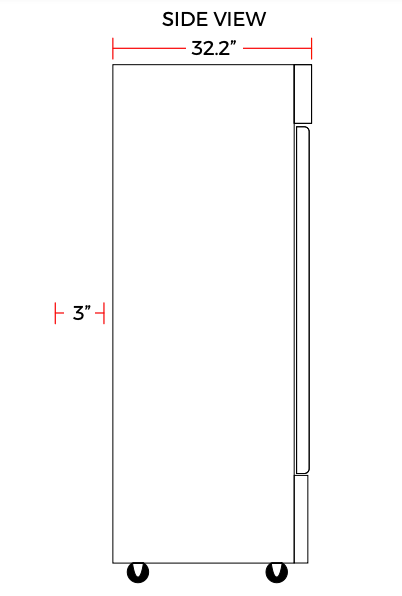 Coldline C-3RR 81" Triple Solid Door Reach-In Refrigerator