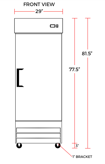 Coldline C-1RE 29" Single Solid Door Reach-In Refrigerator