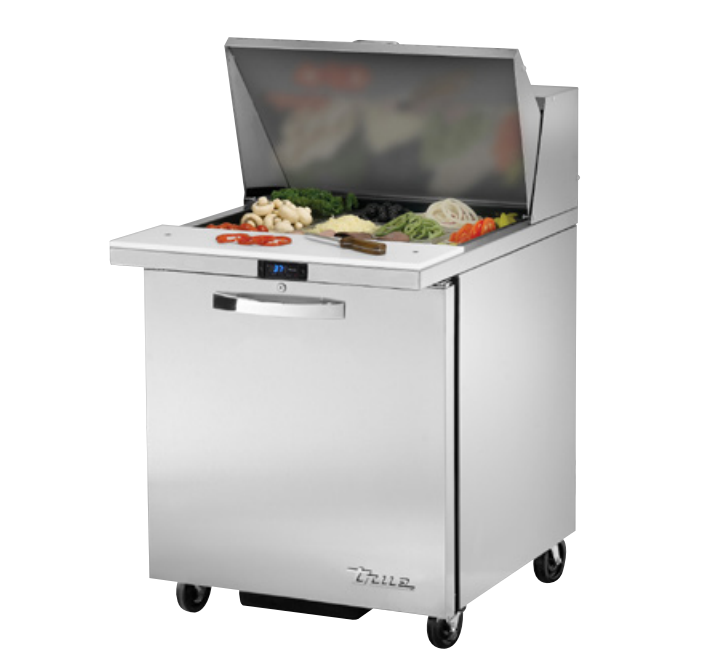 True TSSU-36-12M-B-ADA-HC~SPEC3 Sandwich Prep Table, 36 3/8" Wide, 2 Doors, 4 Shelves, 12 Pans (Tops)