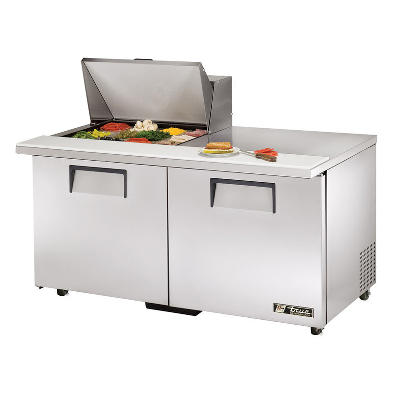 True TSSU-60-12M-B-ADA-HC Sandwich Prep Table, 603/8" Wide, 2 Doors, 4 Shelves, 12 Pans (Tops)
