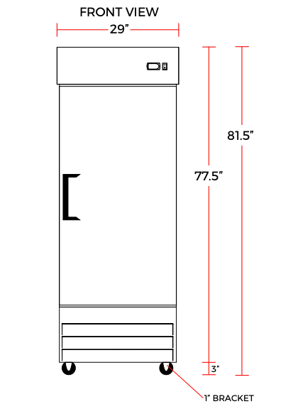 Coldline C19R 29" Single Solid Door Narrow Depth Reach-In Refrigerator