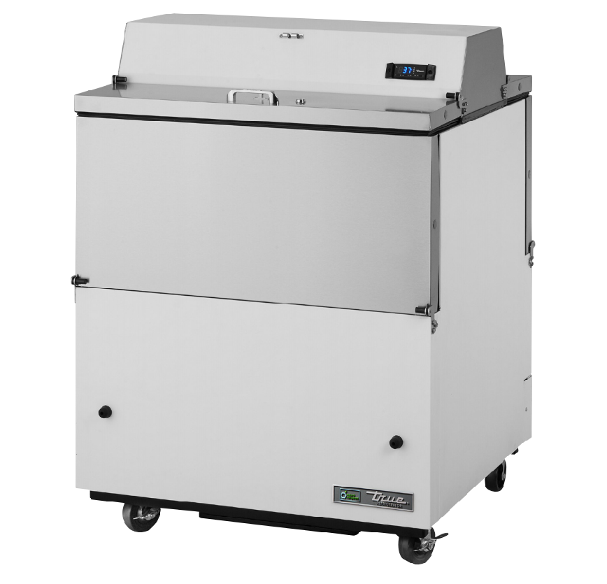 True TMC-34-DS-HC Milk Cooler, 34" Wide, 4 Doors, 8 Crate Capacity, 2 Floor Racks