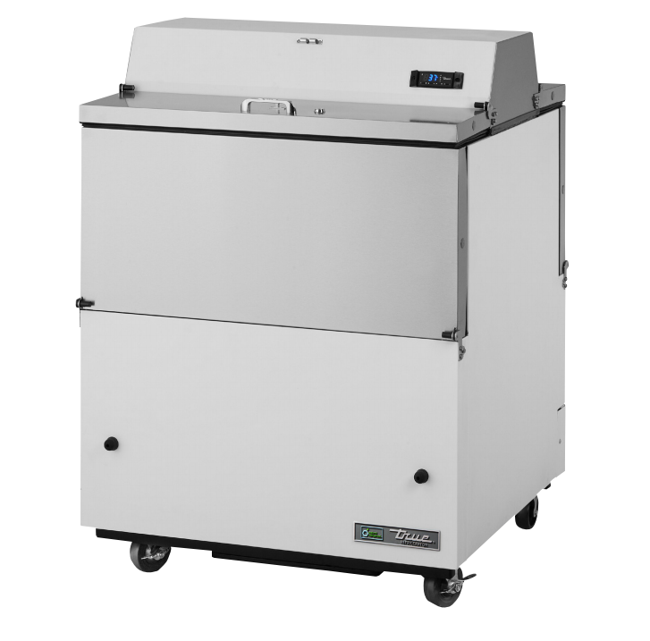 True TMC-34-DS-SS-HC Milk Cooler, 34" Wide, 4 Doors, 8 Crate Capacity, 2 Floor Racks