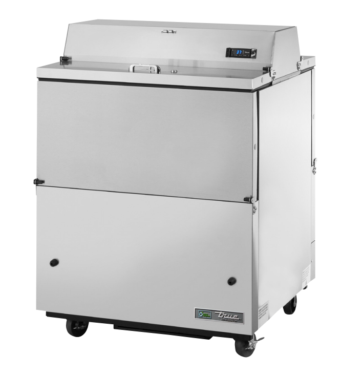 True TMC-34-S-DS-SS-HC Milk Cooler, 34" Wide, 4 Doors, 8 Crate Capacity, 2 Floor Racks