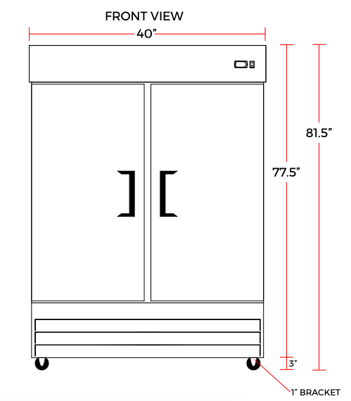 Coldline C35R 40" Double Solid Door Reach-In Refrigerator, 35 cu.ft.