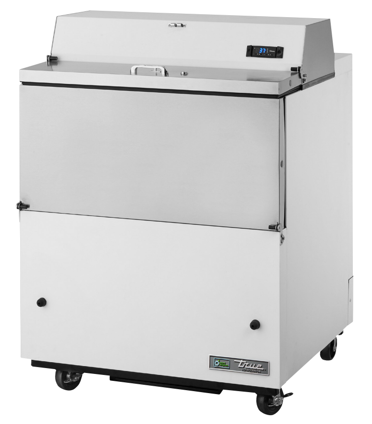 True TMC-34-SS-HC Milk Cooler, 34" Wide, 2 Doors, 8 Crate Capacity, 2 Floor Racks