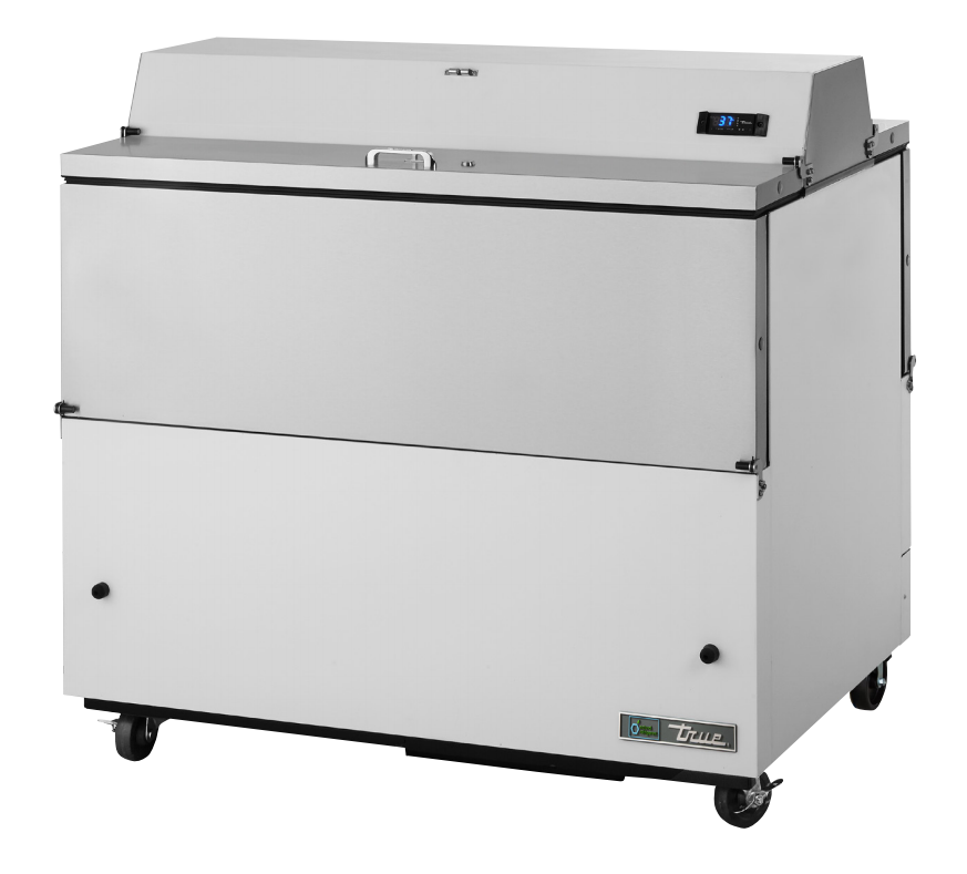 True TMC-49-DS-SS-HC Milk Cooler, 49" Wide, 4 Doors, 12 Crate Capacity, 3 Floor Racks