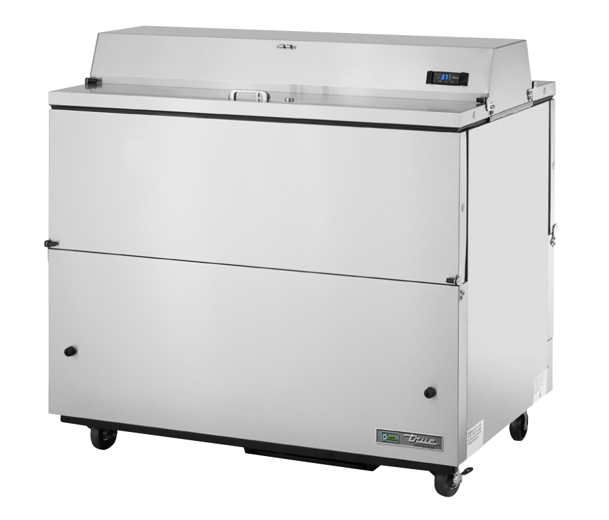 True TMC-49-S-DS-SS-HC Milk Cooler, 49" Wide, 4 Doors, 12 Crate Capacity, 3 Floor Racks