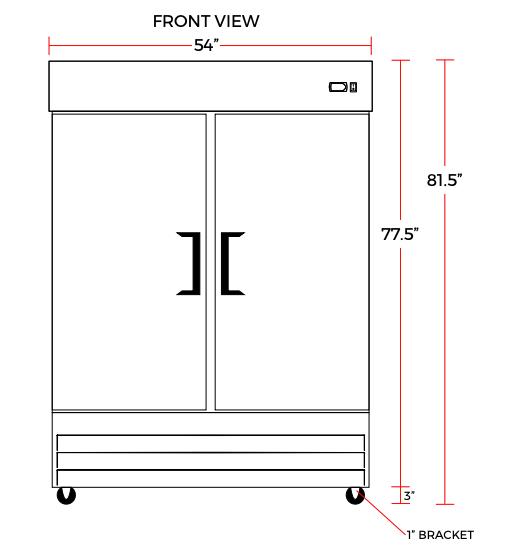 Coldline C-2RE 54" Double Solid Door Reach-In Refrigerator