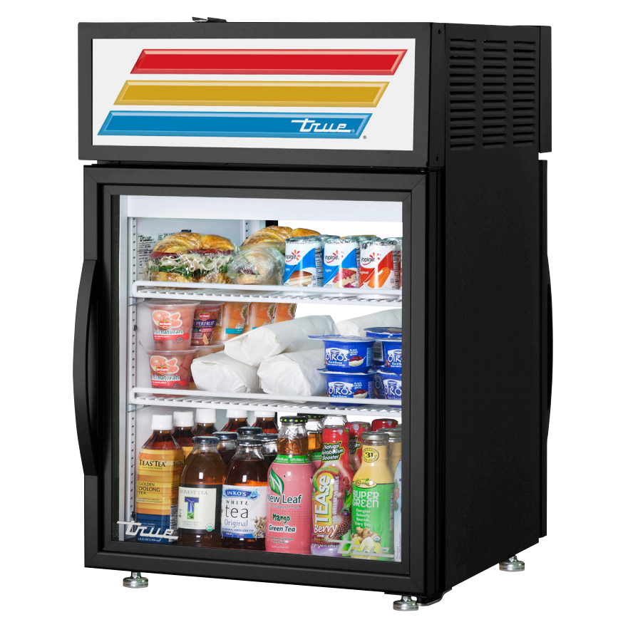 True GDM-05PT-HC~TSL01 Countertop Merchandiser Refrigerator, 24" Wide, 1 Front / 1 Back Doors, 2 Shelves