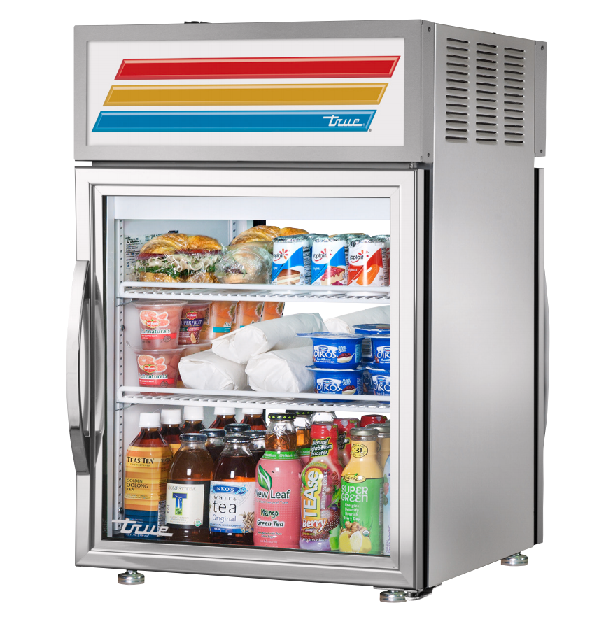 True GDM-05PT-S-HC~TSL01 Countertop Merchandiser Refrigerator, 24" Wide, 1 Front / 1 Back Doors, 2 Shelves