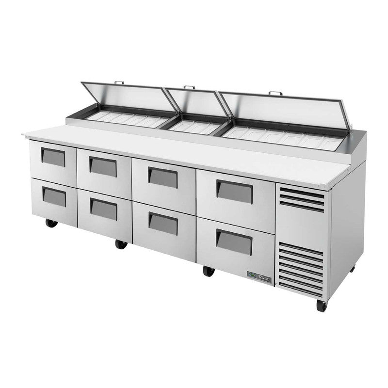 True TPP-AT-119D-8-HC Pizza Prep Table, 119 1/4" Wide, 15 Pans (Tops)