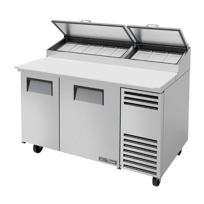 True TPP-AT-60-HC Pizza Prep Table, 60 1/4" Wide, 2 Doors, 4 Shelves, 8 Pans (Tops)